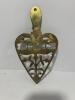 Brass Trivet Floral Pierced Design 3 Footed Stand - 2