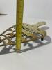 Brass Trivet Floral Pierced Design 3 Footed Stand - 6