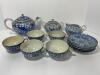 Japanese Blue & White Porcelain Phoenix Tea Set