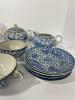 Japanese Blue & White Porcelain Phoenix Tea Set - 4