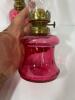 Cranberry Glass Miniature Boudoir Oil Lamps - 7