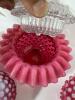 Signed Fenton Cranberry Opalescent Hobnail Fairy Lamp And Pair Chamber Candle Holders - 7