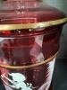 Cranberry Glass Lidded Jars Hand-Enameled Mary Gregory Style - 4