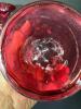 Pair of Hand-Painted Cranberry Glass Vases with Floral Motifs - 6