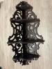 Victorian Style 4-Tier Ornate Wood Fretwork Wall-Mounted Corner Shelf