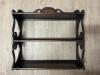 Wooden Wall Shelf Scrollwork and Inlaid Motif