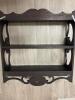 Wooden Wall Shelf Scrollwork and Inlaid Motif - 7