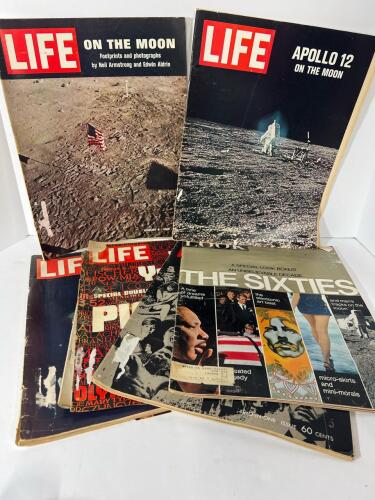 LIFE & LOOK Historic Magazine Lot: Apollo 11/12 Moon Landing