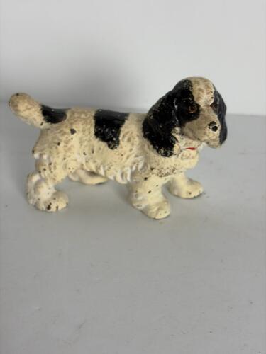 Hand-Sized Painted Cast Iron Spaniel Dog Figurine