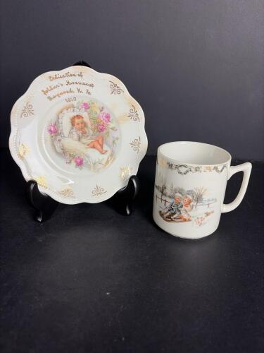Prussia Baby Commemorative Plate, Winter Scene Mug