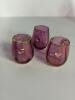 Cranberry Glass Decanter with Three Matching Cups - 2