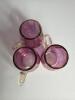 Cranberry Glass Decanter with Three Matching Cups - 5