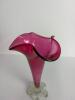 Hand-Blown Pink Glass Vase with Clear Floral Base - 2