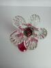 Hand-Blown Pink Glass Vase with Clear Floral Base - 4
