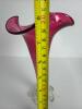 Hand-Blown Pink Glass Vase with Clear Floral Base - 5