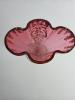 Hand-Painted Cranberry Glass Trumpet Vase - 4