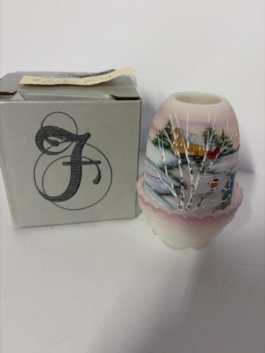 Fenton Fairy Lamp Skaters on Ice Hand-Painted