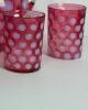 Cranberry Opalescent Coin Dot Glass Pitcher & Four Tumblers - 2