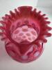 Cranberry Opalescent Coin Dot Glass Pitcher & Four Tumblers - 9