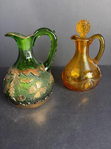 Pair Art Glass Cruets