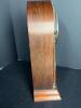 Antique Wood Mantel Clock with Glass Door - 5