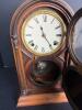 Antique Wood Mantel Clock with Glass Door - 6
