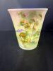 Fenton Hand Painted Uranium Glass Vase - 7