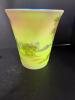 Fenton Hand Painted Uranium Glass Vase - 15