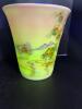 Fenton Hand Painted Uranium Glass Vase - 16