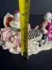 Porcelain Lace Figurine Couple Playing Chess - 6