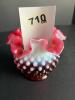 Hobnail Cranberry Art Glass Vase - 5