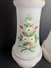Pair Hand-Painted Floral Bristol Glass Vases - 2