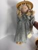Pair of Handmade Cloth Dolls with Straw Hats - 3