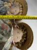 Pair of Handmade Cloth Dolls with Straw Hats - 10