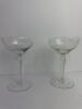 Pair of Etched Glass Champagne Coupes