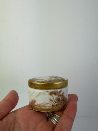 Portuguese Porcelain Landscape Trinket Box