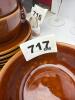 Set of Brown Glazed Onion Soup Bowls with Saucers - 8