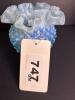 Small Blue Hobnail Opalescent Glass Vase With Ruffled Top - 6