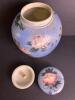 Lovely Blue Floral Hand-Painted Lidded Japanese Porcelain Jar - 3
