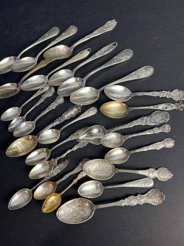 Vintage Sterling Silver Souvenir Spoons From New Hampshire 420 Grams