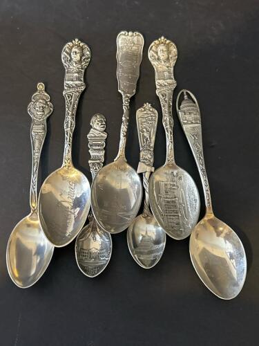 Seven Sterling Silver Presidential & DC Souvenir Spoons - 150.7 Grams