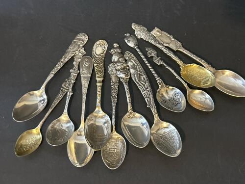 Vintage Sterling Silver Souvenir Spoons - 115.6 Grams