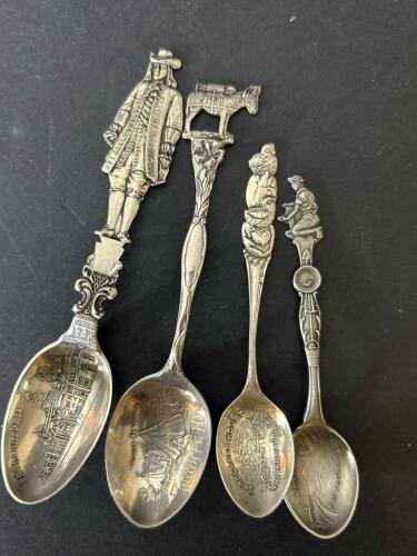 Four Sterling Silver Figural Souvenir Spoons - 31 Grams