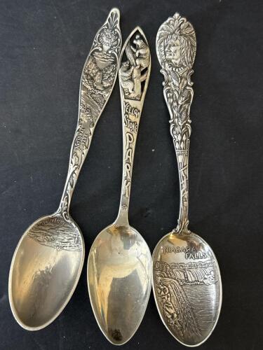 Three Sterling Souvenir Spoons 70.1 Grams