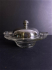 Glass Butter Dish With Silver-Tone Dome Lid