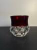 Ruby Flash Glass Toothpick Holder