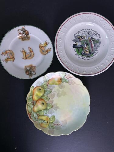 Miscellaneous Decorative Plate Lot: Circus, Pears and Angel ABC's