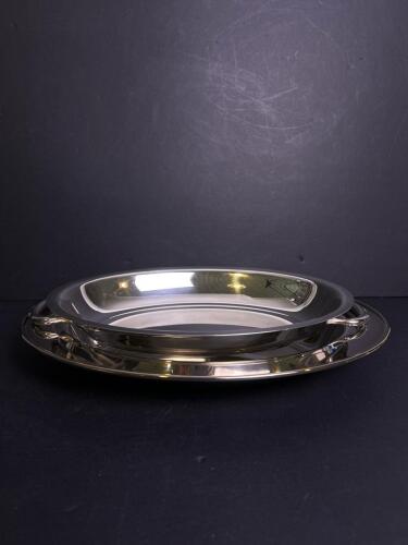 Wm A Rogers Oneida Silversmith Oval Serving Platter Duo