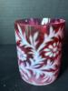 Victorian-Style Cranberry Glass Tumbler with Overlay Decoration - 2