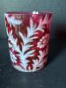 Victorian-Style Cranberry Glass Tumbler with Overlay Decoration - 3